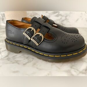 Dr Martens 8065 Mary Jane Black Leather Lug Sole Size 5